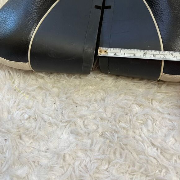 Betabrand All Weather Leather Black & White piping slip on wedge shoes SZ9 - Picture 10 of 11